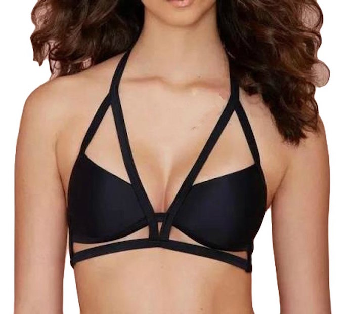 Lifeberry Sexy Women Halter Strappy Bralette Caged Back Cut Out Padded Bra